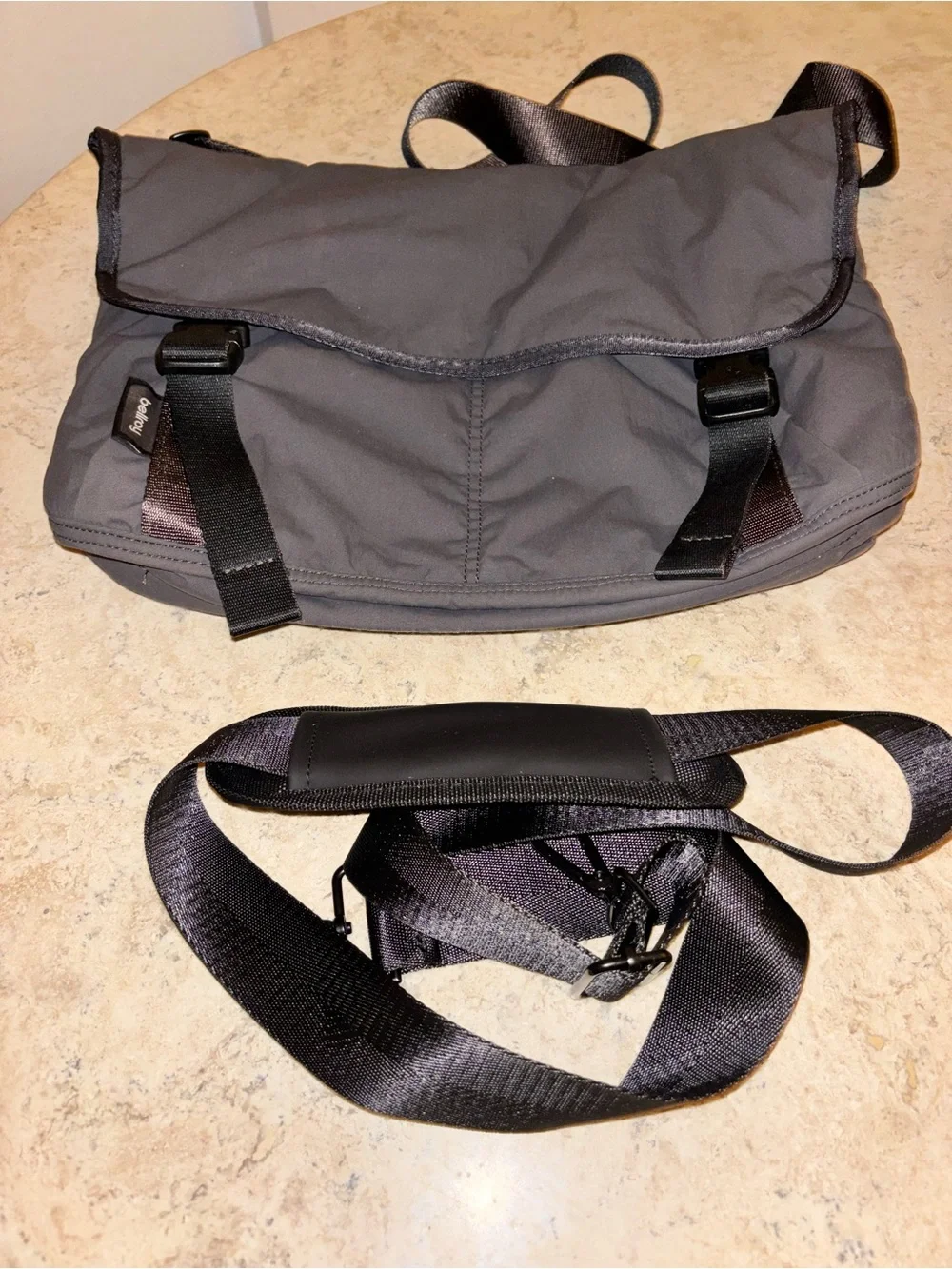 Bellroy Charcoal Mini Messenger with Buckle Closure
